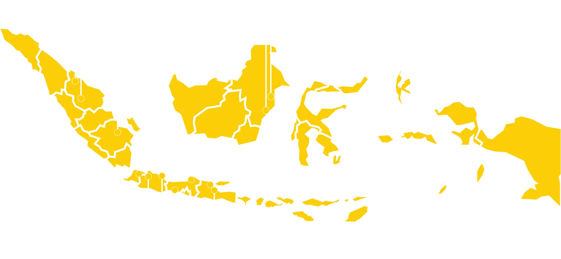 Map of Fluindo Technology Indonesia branch locations across Indonesia